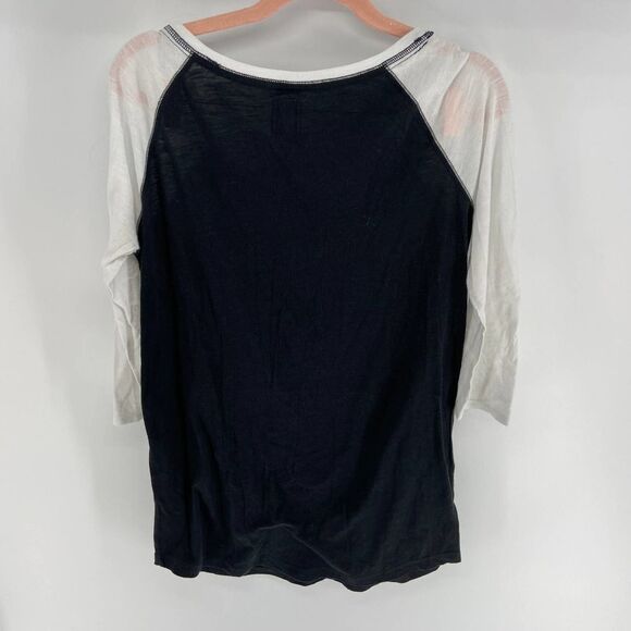 PINK Naughty or Nice black white raglan Rhinestone Night shirt womens small - Picture 4 of 4